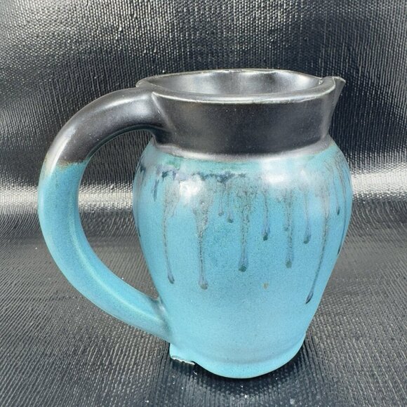 1999 Hand Made Studio Pottery Pitcher Jug Carafe Artist Signed Drip Glaze VTG - Picture 12 of 12